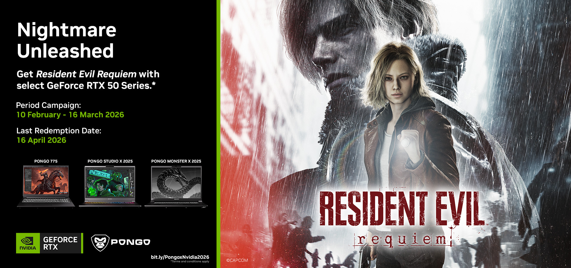 pongo nvidia game bundle resident evil requiem gratis
